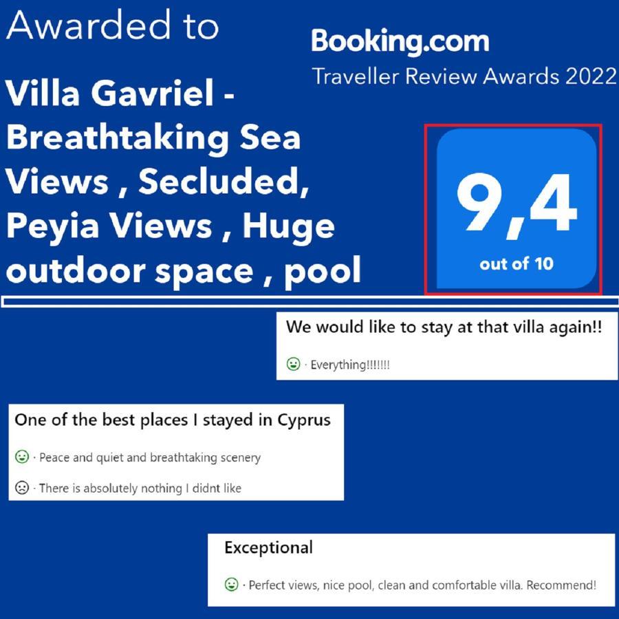 Villa Gavriel - Peyia Villa With Breathtaking Sea View, Peyia Villa With Private Pool, Secluded, Huge Outdoor Space, Mountain Views Eksteriør billede